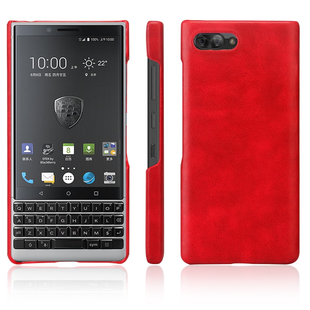 TORUBIA BlackBerry KEY2 Case, Heavy Duty Shockproof Protective Hard PC Back  Case with crazy horse grain Phone Case for BlackBerry KEY2 red