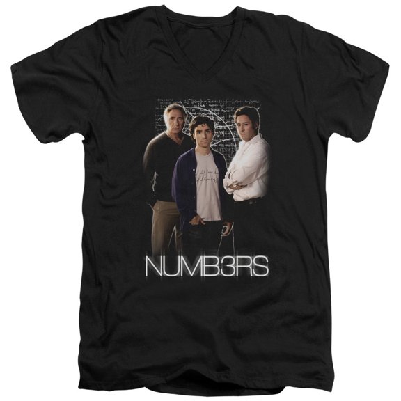 Numbers Equations Adult V-Neck T-Shirt Black