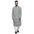 thumbnail image 1 of Atasi Long Kurta For Men Mandarin Collar Solid Cowl Drape Clothing, 1 of 7