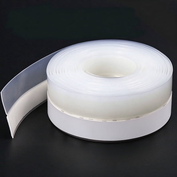 Door Weather Stripping, 16.4ft Self-Adhesive Clear Silicone Seal Strip, for Doors, Windows, Closets & Shower Bottoms
