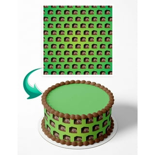 Minecraft Pixel Tiles Icing Sheet Cake Wrap 