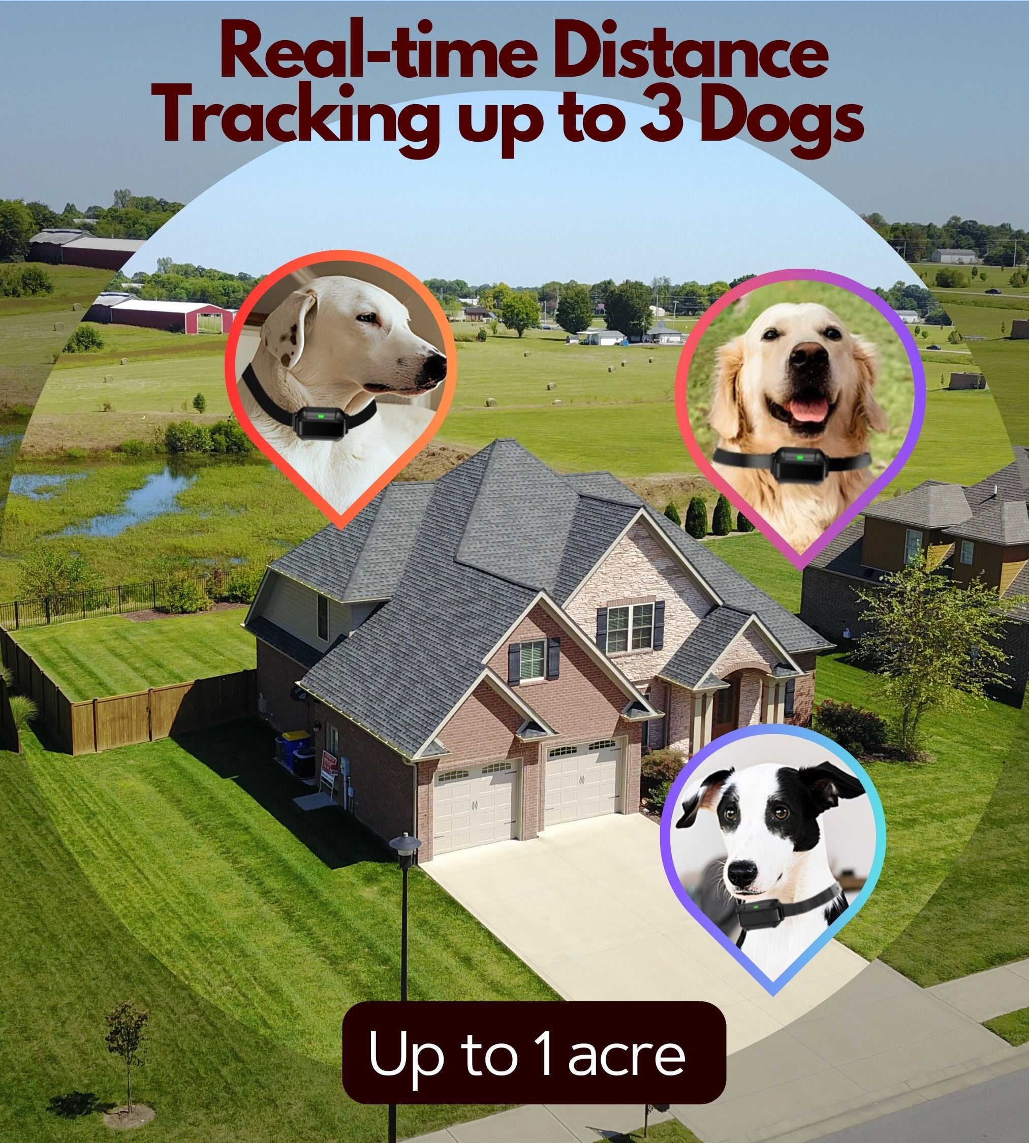Pawious Wireless Dog Fence - High Precision Containment System for Up to 5 Acres Coverage Area