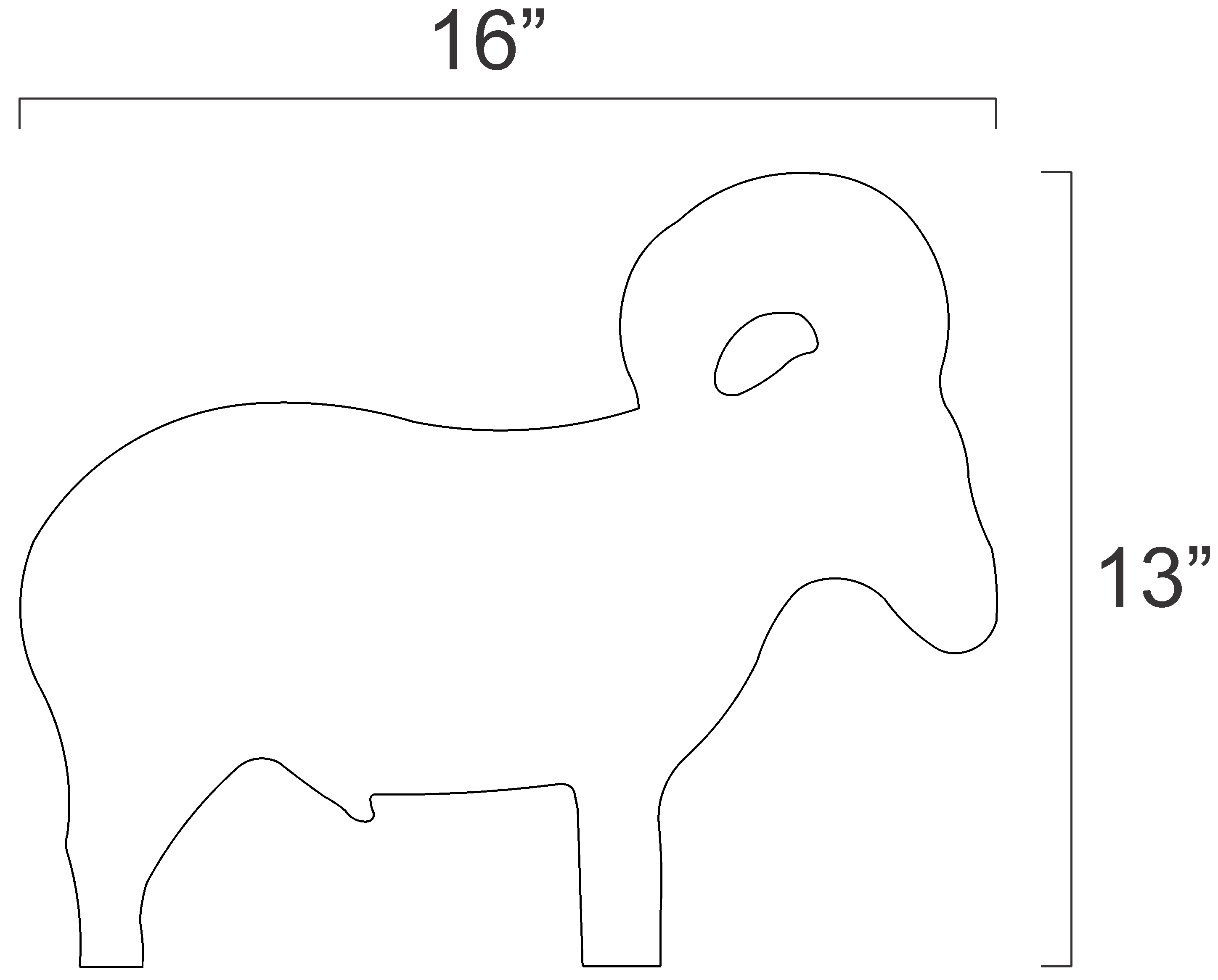 Magnum Target 1/2sc IHMSA/NRA Metallic Silhouette Rifle Target Plates for Swingers - 4pc 3/8" AR500 Steel - 124-PLATES