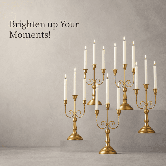 Candelabra Candle Holders - 3 Arm 11.8" Wedding Candlestick Holder For Theme Party Table Centerpiece Decor Dining Room Birthday Holidaymas