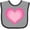 Heather and Black, variant on Inktastic Pink Valentine Heart Girls Baby Bib