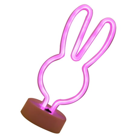 

Decorative Rabbit Lamp Neon Light LED Night Light Desktop Lamp with USB Port without Battery