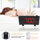 thumbnail image 3 of Reloj despertador multifunción con proyección LED, FM inalámbrico, 2 alarmas, brillo ajustable en 4 niveles, carga USB, color rojo, 3 of 6
