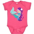 thumbnail image 3 of Inktastic Cute Mermaid, Little Mermaid, Purple Hair, Dolphin Girls Baby Bodysuit, 3 of 5