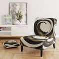 thumbnail image 2 of Designart "Metallic Swirling Blend II" Black Swirl Upholstered Accent Chair - Modern Arm Chair For Living Room, 2 of 5