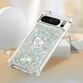 thumbnail image 5 of Funda para Google Pixel 8 Pro 5G con Brillo Líquido Flotante, Purpurina, Parachoques y Anillo Giratorio Soporte, 5 of 5