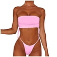 thumbnail image 2 of Athletic Swimsuits for Women,AXXD Swimwear Tube Solid Bandage Two-Piece Swimsuit Bikini Swimming Beachwear For Clearance Pink 8, 2 of 4