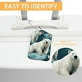 thumbnail image 3 of Polar Bear Luggage Tag, Travel Tags, Handbag Tag - Square PU Leather 2 Pack with Privacy Cover and Stainless Steel Ring - Suitable for Travel, Backpack, Handbag [Amazon Approved], 3 of 7