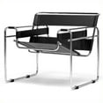 thumbnail image 1 of Baxton Studio Chaise d'Appoint en Cuir Jericho en Noir, 1 of 1