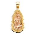 thumbnail image 2 of 14K Two Tone Gold Our Lady of Guadalupe Charm Pendant with 0.9mm Wheat Chain Necklace - 18", 2 of 4