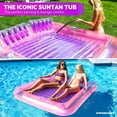 thumbnail image 2 of Original Suntan Tub Series Classic Inflatable Tanning Float Floating Lounge | Personal Tan Pool Hybrid Lounger | Adjustable Pillow | Fill with Water | Reflective Tanning Design, 2 of 7
