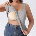 thumbnail image 2 of BILIKEYU Womens Shapewear Tank Tops, Built in Bra U Neck High Stretchy Double Layered Slim Fit Sleeveless Blouses Tummy Control Cami for Workout Daily, Light Ashy, 2 of 5