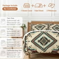 thumbnail image 6 of Ethnic Style Pattern Bedding Duvet Cover Set Twin Size 4 Pieces Retro Brown Red Weaving Abstract Art Bedding Set with Zipper Closure, 1 Comforter Cover 68x86 Inches 1 Flat Sheet & 2 Pillow Cases, 6 of 7