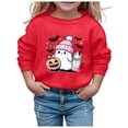 thumbnail image 3 of Kids Halloween Sweatshirt Girls Boys Plain Crewneck Long Sleeve Pullover Tops, Trendy Loose Fit Casual Kids Daily Clothes, 3 of 5