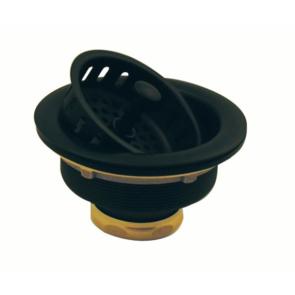 Westbrass R214-62 3-1/2-Inch Post Style Kitchen Sink Basket Strainer, Matte Black