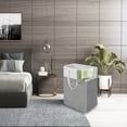 thumbnail image 5 of 4-Pack Extra Large Laundry Basket, Waterproof, Freestanding Laundry Hamper, Collapsible Tall Clothes Hamper with Extended Handles for Clothes Toys, 100L/26.42 gal,Gray & White Blocks, 5 of 7