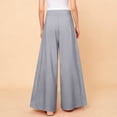 thumbnail image 5 of Womens Front Pleated Skirt Wide Leg Palazzo Pants High Waist Smooth Drapey Plus Size Pants Flowy Loose Fit Office Work Casual Pants , #03 Gray, XXL, 5 of 5