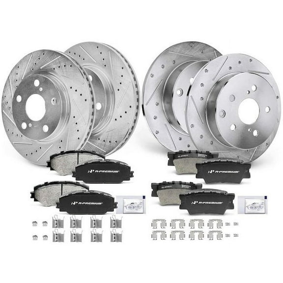 Brake Pad and Rotor Kit 12 - Compatible with 2006 - 2018 Toyota RAV4 2007 2008 2009 2010 2011 2012 2013 2014 2015 2016 2017