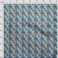 thumbnail image 4 of oneOone Cotton Poplin Medium Blue Fabric Abstracts Craft Projects Decor Fabric Printed By The Yard 42 Inch Wide, 4 of 5