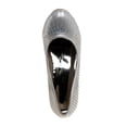 thumbnail image 5 of Badgley Mischka Little Kids Girls Heel Dress Shoes with Rhinestone - Silver, Size: 5, 5 of 7
