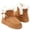 Brown, variant on Side Bow Platform Ankle Snow Boots for Women Suede Faux Fur Cuff Short Winter Booties Slip On Non Slip Thick Sole Indoor Outdoor Warm Cold Weather Shoes
