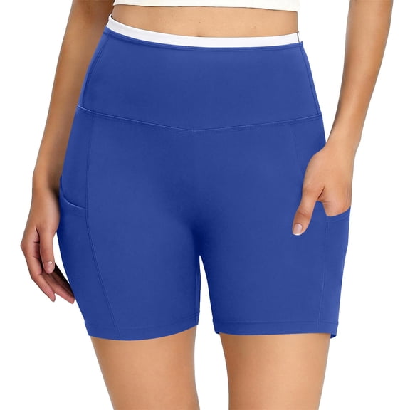 Maqroz Yoga Shorts for Women High Waist Tummy Control Short Pants Lightweight Breathable Summer Workout Clothes for Gym Running Athletic Activities