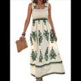thumbnail image 3 of Vestido Bohemio con Cuello Cuadrado para Mujer, Informal, para y Verano, para Vacaciones en la Playa 2025 y Verde L, 3 of 8