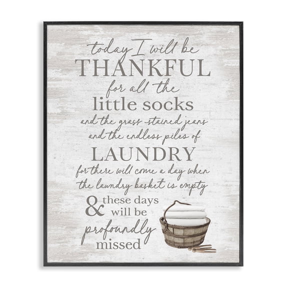Stupell Industries Rustic Lodge Heartfelt Laundry Phrase Black Framed Giclee Art, 11 x 14, by Lettered and Lined