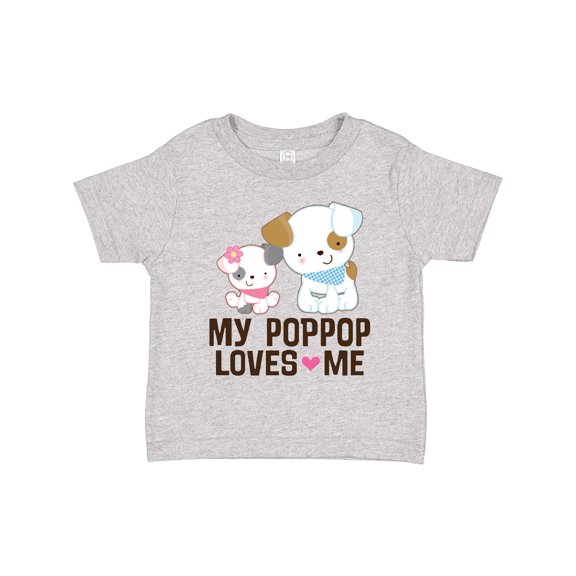 Inktastic My Pop Pop Loves Me Granddaughter Puppy Girls Toddler T-Shirt