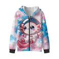 thumbnail image 3 of KUIFORTI Space Axolotl Girls Sweatshirt Hoodie 6-7 Soft Comfortable Zip Up Hoodie Sweatshirt for Girls Fleece-Lined Casual Long Sleeve Jacket for Outdoor Activities, 3 of 6
