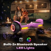 MIHOVER 6.5 Kids Self Balancing All-Terrain Self-Balancing Scooter - Ride on Toys UL 2272 Certified,LED Lights,Bluetooth Speaker,7.75mph,Max Load 176 lbs-Pink