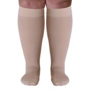 Plus Size Compression Stockings for Women and Men 20-30mmHg Beige, 5X-Large