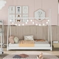 thumbnail image 7 of DreamBuck House Beds with Triangle Structure, House Platform Bed, Wood Montessori Bed Frame, Twin Size Platform Bed for Boys Girls Teens, No Box Spring Needed, Twin Size, White, 7 of 7