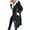 Black, variant on XFLWAM Plus Size Womens Lapel Long Sherpa Fleece Lined Jacket Faux Suede Leather Pea Coat Outerwear