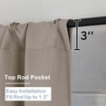 thumbnail image 2 of OVZME 2 Panels Set Stone Blackout Curtains 63 inch Length , Light Filtering Room Darkening Window Treatment, Soft Casual Rod Pocket Privacy Curtain Drapes for Bedroom, W40 x L63 inch, Stone, 2 of 7