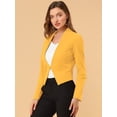 thumbnail image 4 of Día de San Patricio Chaqueta Corta Casual De Negocios De Oficina De Trabajo Sin Cuello Para Mujer Amarillo M, 4 of 6
