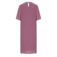 thumbnail image 5 of yillto Women's Plus Size Dress Round Neck Short Sleeve Dresses Solid Color Elegant Dresses, 5 of 6