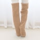 thumbnail image 3 of Calcetines por encima de la rodilla Qarigey de felpa azul, 3 of 6