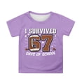 thumbnail image 1 of Rhuody T-Shirt Garçon Col Rond Blouse Manches Courtes Tee Rentrée des Classes Imprimés de Chiffres de Dessins Animés Hauts Classique Combinaison d'Été Violet 12-13 Ans, 1 of 4