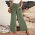 thumbnail image 2 of XFLWAM Wide Leg Pants for Women High Wasited Baggy Palazzo Pants Casual Pull On Bell Bottom Smocked Elastic Waist Pants, 2 of 8
