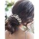 thumbnail image 4 of Xiao Hua Pinza para el pelo de novia con perlas, tocado de novia con hojas, accesorios para el pelo con flores (3 piezas), color plateado, 4 of 5