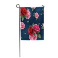 thumbnail image 1 of JSDART Blue Elegant Abstract Floral Pattern Red and Pink Roses Colorful Garden Flag Decorative Flag House Banner 28x40 inch, 1 of 1