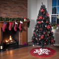 thumbnail image 2 of Tcbosik 7.5ft Prelit Christmas Tree with Remote Control, 350 Warm White Lights and 1200 Branch Tips, Artificial Hinged Xmas Tree with Tree Skirt and Ornaments, Includes Metal Stand, Black, 2 of 10