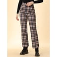 thumbnail image 2 of Pantalones de Trabajo A Cuadros Allegra K Casual Con Botones Amarillo XL, 2 of 6