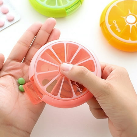 Portable Rotating 7 Day Weekly Pill Organizer Storage Case Box Tablet Holder Vitamin Medicine Travel Case
