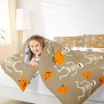 thumbnail image 3 of Feelyou Cute Skeleton Twin Bedding, Spooky Pumpkin Bedding Comforter Set, Tan Orange, Halloween Reversible, 7pcs, 3 of 7